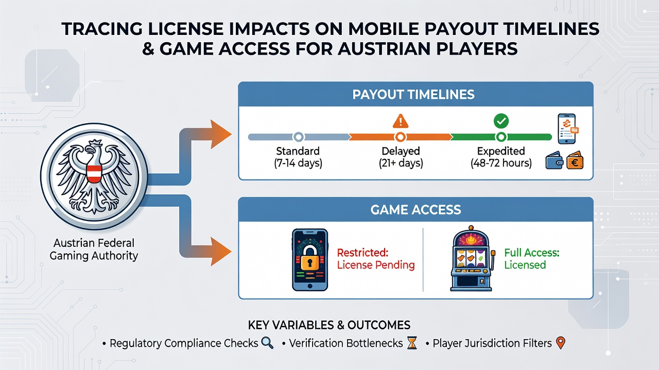 Mobile game interfaces showing licensed Austrian casino titles with access indicators